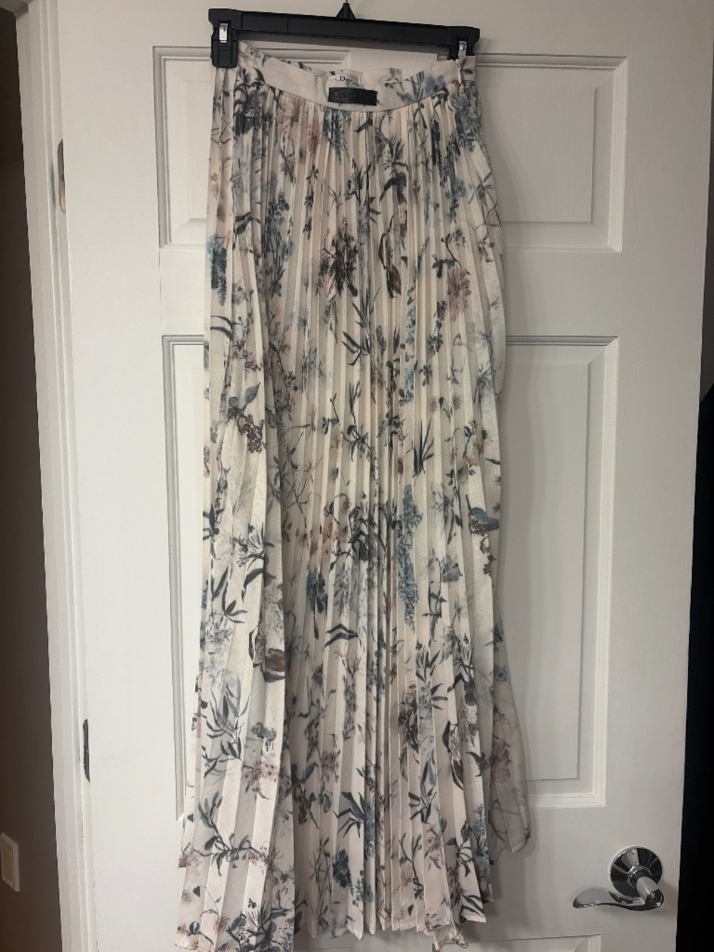 Vintage Christian Dior Pleated Botanical Skirt - Custom Asymmetrical Altered Hem